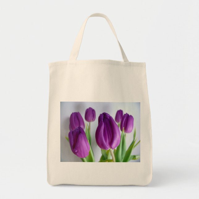 Purple Tulips Tote Bag (Front)