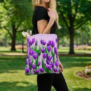 Purple Tulips Tote Bag