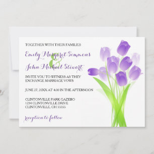 Purple Tulips - Wedding Invitation