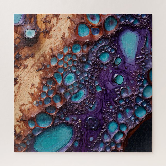 Purple Turquoise Art Puzzle (Vertical)