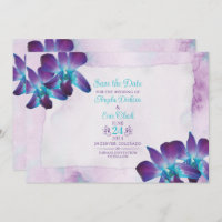 Purple Turquoise Blue Dendrobium Orchid Wedding