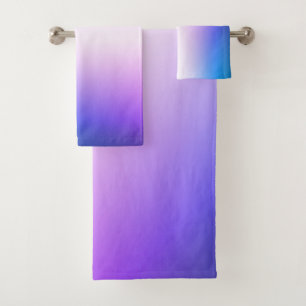 purple turquoise Ombre Bath Towel Set