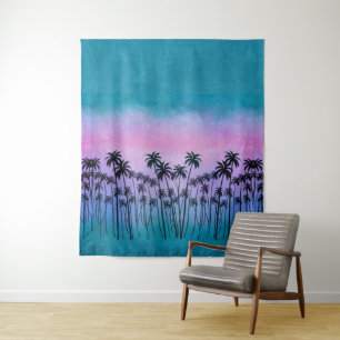 Purple-turquoise PalmTrees Tapestry