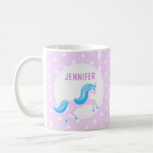 Purple Turquoise Unicorn Mug for Kids