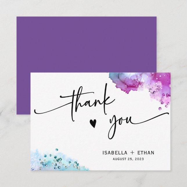  Purple Turquoise Wedding  (Front/Back)
