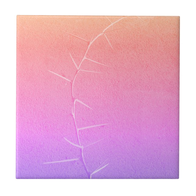 Purple Twig Concrete Fever Tree Ceramic Tile (Front)