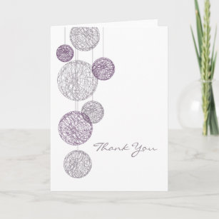 Purple Twine Globes Thank You Card