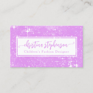 Purple Twinkle Watercolor Fashion Stylist Modern Business Card