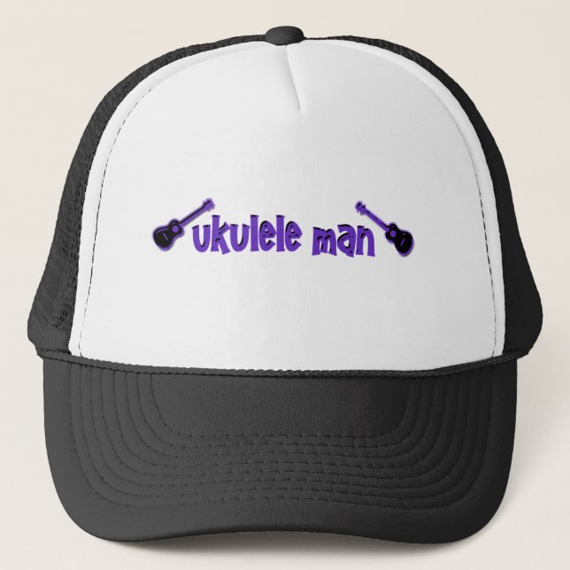 Purple Ukulele Trucker Hat (Front)