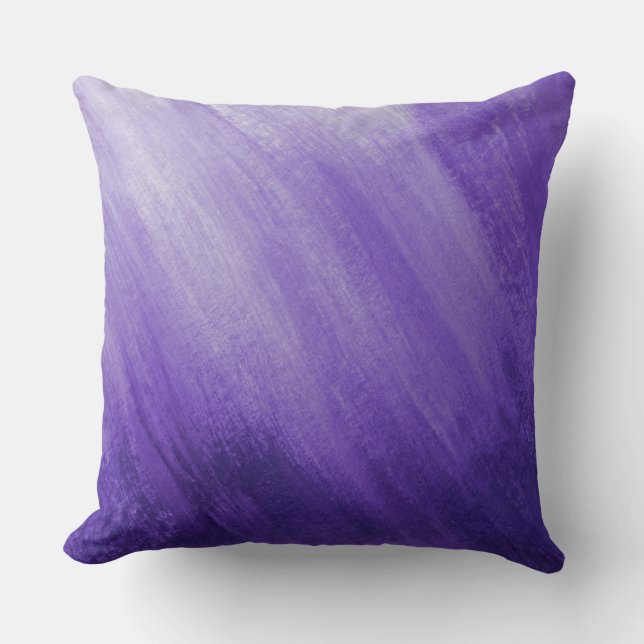 Purple ultraviolet graded wash art painted pillow (Front)
