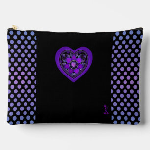 Purple umbrella & hearts .7 accessory pouch