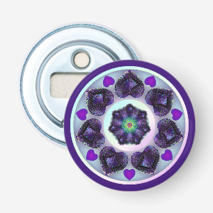 Purple umbrella & hearts .7 bottle opener