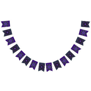 Purple umbrella & hearts .7 bunting