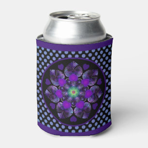 Purple umbrella & hearts .7 can cooler