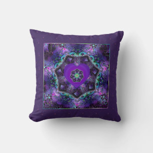Purple umbrella & hearts .7 cushion