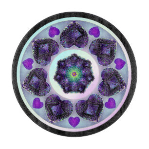 Purple umbrella & hearts .7 cutting board