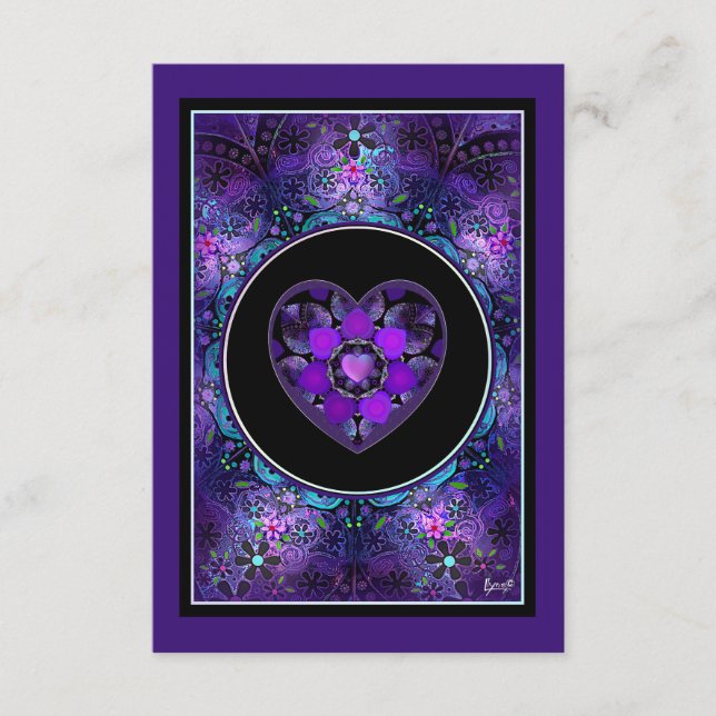 Purple umbrella & hearts .7 enclosure card (Front)
