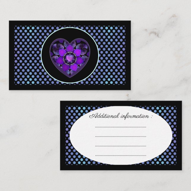 Purple umbrella & hearts .7 enclosure card (Front/Back)