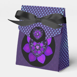 Purple umbrella & hearts.7 favour box