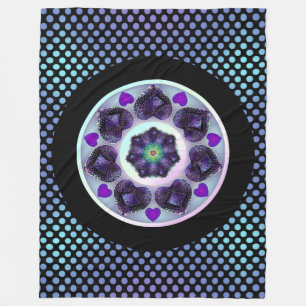 Purple umbrella & hearts .7 fleece blanket