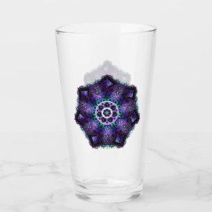 Purple umbrella & hearts .7 glass