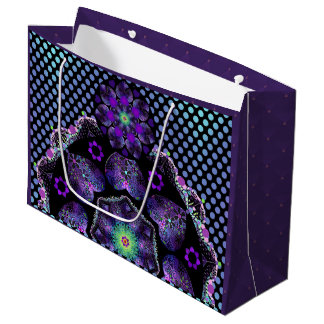 Purple umbrella & hearts .7 large gift bag