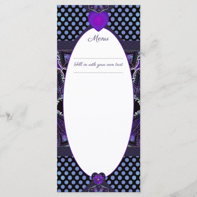 Purple umbrella & hearts .7 menu (Front)