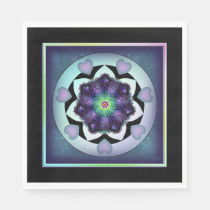 Purple umbrella & hearts .7 napkin