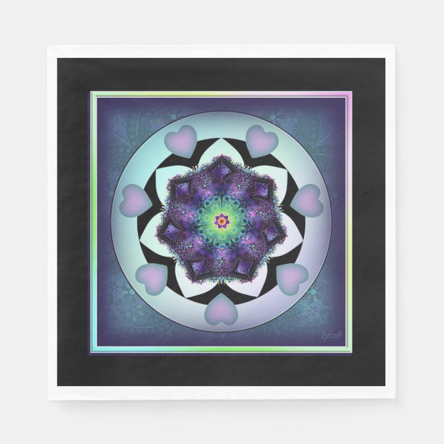 Purple umbrella & hearts .7 napkin (Front)