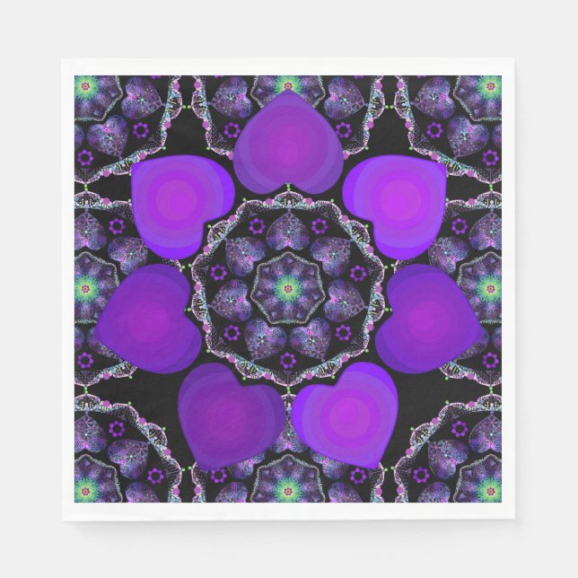 Purple umbrella & hearts .7 napkin (Front)