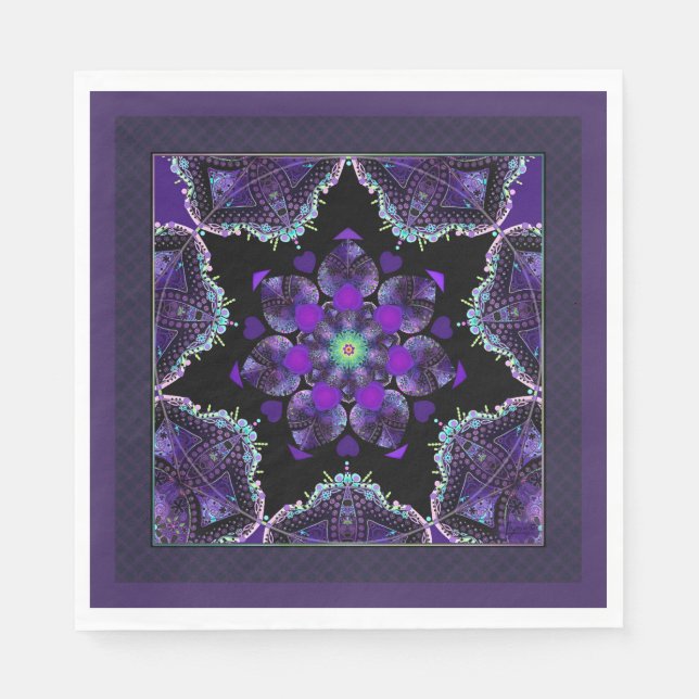 Purple umbrella & hearts .7 napkin (Front)