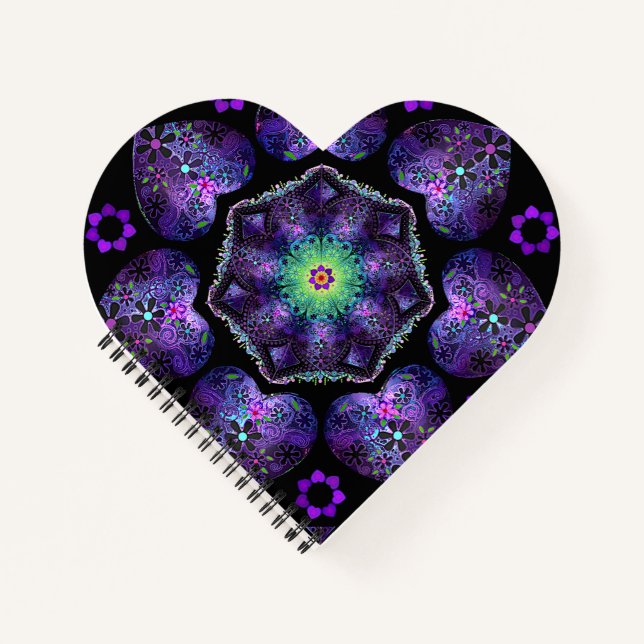 Purple umbrella & hearts .7 notebook (Front)