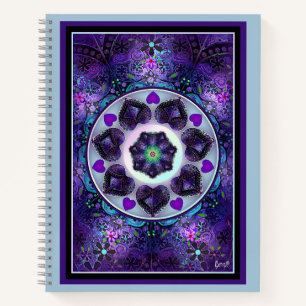Purple umbrella & hearts .7 notebook