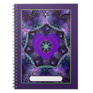 Purple umbrella & hearts .7 notebook