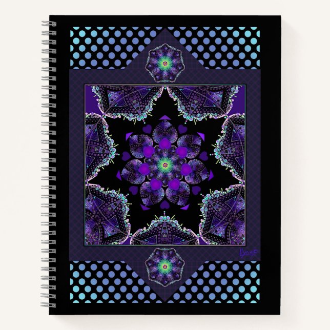 Purple umbrella & hearts .7 notebook (Front)
