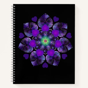 Purple umbrella & hearts .7 notebook
