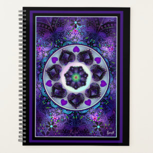 Purple umbrella & hearts .7 planner