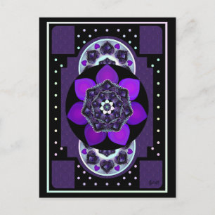 Purple umbrella & hearts .7 postcard