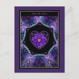 Purple umbrella & Hearts .7 Postcard