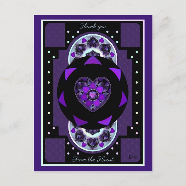 Purple umbrella & hearts .7 postcard (Front)