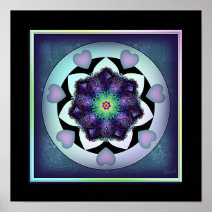 Purple umbrella & hearts .7 poster