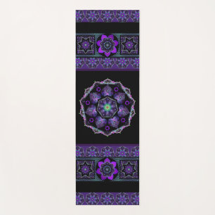 Purple umbrella & hearts .7 yoga mat