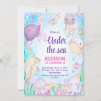 Purple Under The Sea Creatures Critters Birthday