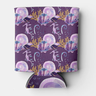 Purple Under the Sea with Glitter  Can Cooler
