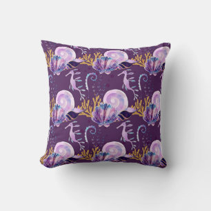 Purple Under the Sea with Glitter   Cushion