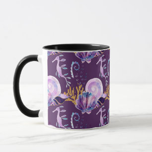 Purple Under the Sea with Glitter Mug