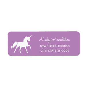 Purple Unicorn Address Label Return Address Label