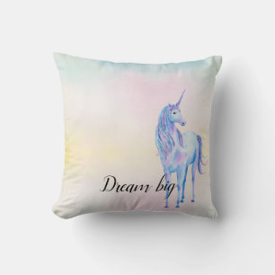 Purple Unicorn Aqua Pink Yellow Tie Dye Cushion
