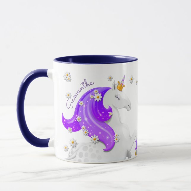 Purple Unicorn Crown and Sceptre Magical Mug (Left)