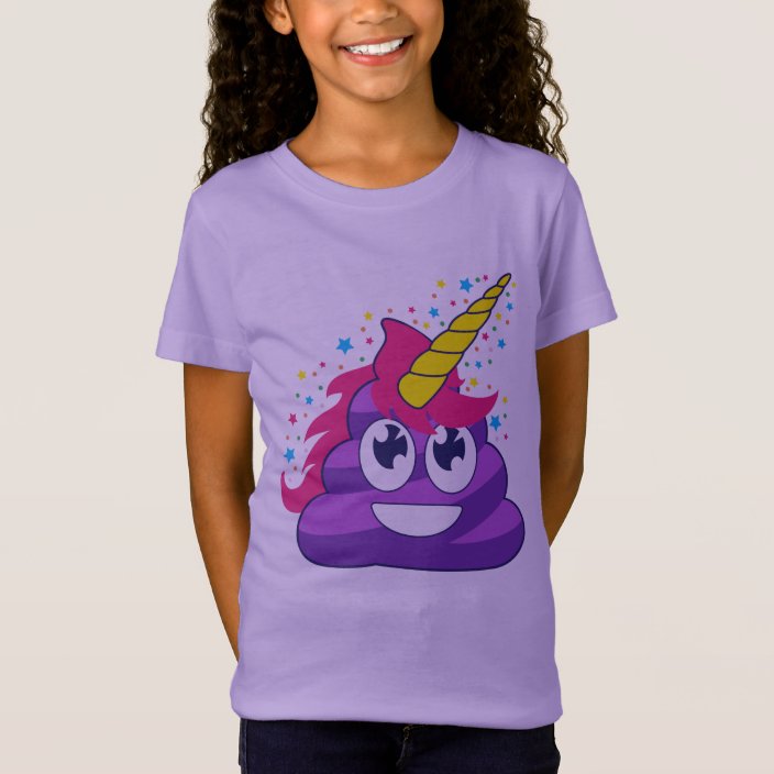 Purple Unicorn Emoji Poop T-Shirt | Zazzle.com.au
